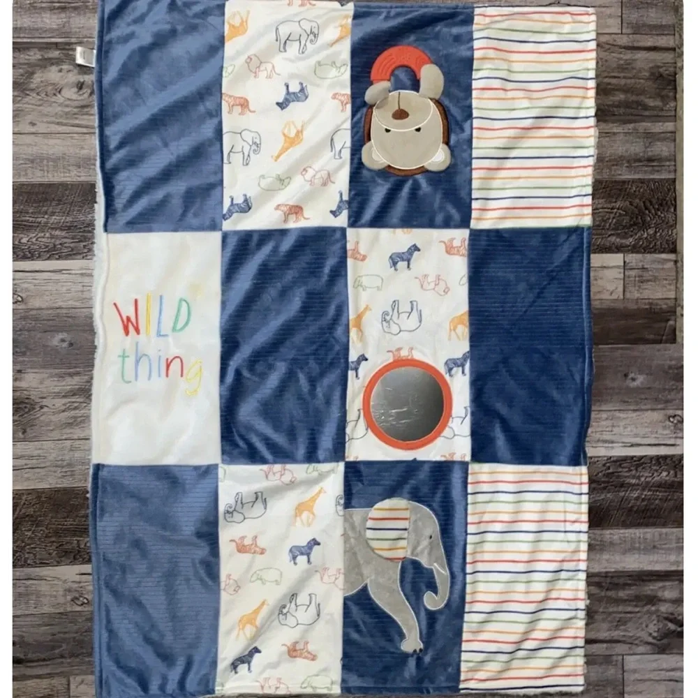ACTIVITY PLAY MAT BABY BLANKET, zoo elephant ear, sensory noises, teethi…